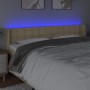 Cream fabric headboard with LED 183x16x78/88 cm by vidaXL, Headboards and footboards - Ref: Foro24-3123689, Price: 81,99 €, D...