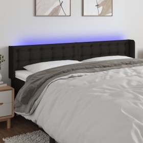 Cabecero con LED de tela negro 183x16x78/88 cm de vidaXL, Cabeceros y pies de cama - Ref: Foro24-3123686, Precio: 81,99 €, De...