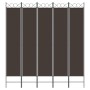 Divider screen with 5 brown fabric panels 200x220 cm by vidaXL, Room dividers - Ref: Foro24-350171, Price: 41,99 €, Discount: %