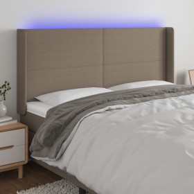 Cabecero con LED de tela gris taupe 163x16x118/128 cm de vidaXL, Cabeceros y pies de cama - Ref: Foro24-3123778, Precio: 132,...