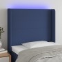 Kopfteil aus blauem Stoff mit LED 103x16x118/128 cm von vidaXL, Kopf- und Fußteile - Ref: Foro24-3123764, Preis: 83,82 €, Rab...