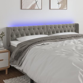 Cabecero con LED de terciopelo gris claro 183x16x78/88 cm de vidaXL, Cabeceros y pies de cama - Ref: Foro24-3123632, Precio: ...