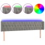 Cabecero con LED de terciopelo gris claro 183x16x78/88 cm de vidaXL, Cabeceros y pies de cama - Ref: Foro24-3123632, Precio: ...