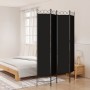 Biombo divisor de 4 paneles de tela negro 160x220 cm de vidaXL, Divisores de ambientes - Ref: Foro24-350169, Precio: 31,79 €,...