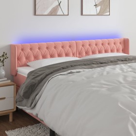 Pink velvet headboard with LED 183x16x78/88 cm by vidaXL, Headboards and footboards - Ref: Foro24-3123637, Price: 98,99 €, Di...