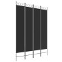 Biombo divisor de 4 paneles de tela negro 160x220 cm de vidaXL, Divisores de ambientes - Ref: Foro24-350169, Precio: 31,79 €,...