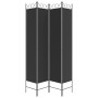 Biombo divisor de 4 paneles de tela negro 160x220 cm de vidaXL, Divisores de ambientes - Ref: Foro24-350169, Precio: 31,79 €,...