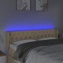 Kopfteil aus cremefarbenem Stoff mit LED 163x16x78/88 cm von vidaXL, Kopf- und Fußteile - Ref: Foro24-3123583, Preis: 91,99 €...