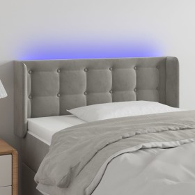 Cabecero con LED de terciopelo gris claro 93x16x78/88 cm de vidaXL, Cabeceros y pies de cama - Ref: Foro24-3123706, Precio: 5...