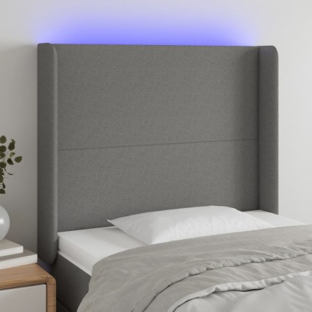 Dunkelgraues Stoffkopfteil mit LED 93x16x118/128 cm von vidaXL, Kopf- und Fußteile - Ref: Foro24-3123751, Preis: 81,69 €, Rab...