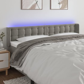 Cabecero con LED de terciopelo gris claro 203x16x78/88 cm de vidaXL, Cabeceros y pies de cama - Ref: Foro24-3123736, Precio: ...