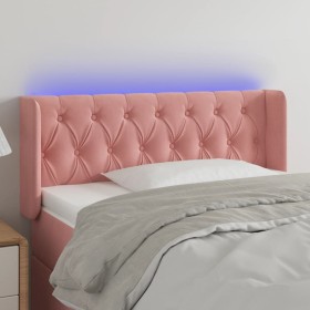 Pink velvet headboard with LED 103x16x78/88 cm by vidaXL, Headboards and footboards - Ref: Foro24-3123613, Price: 69,60 €, Di...