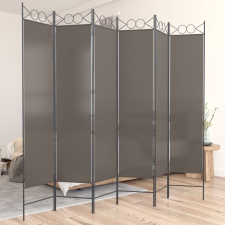 Trennwand mit 6 anthrazitgrauen Stoffpaneelen 240x200 cm von vidaXL, Raumteiler - Ref: Foro24-350160, Preis: 42,87 €, Rabatt: %