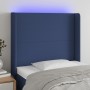 Kopfteil aus blauem Stoff mit LED 93x16x118/128 cm von vidaXL, Kopf- und Fußteile - Ref: Foro24-3123756, Preis: 80,99 €, Raba...