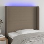 Cabecero con LED de tela gris taupe 103x16x118/128 cm de vidaXL, Cabeceros y pies de cama - Ref: Foro24-3123762, Precio: 85,3...