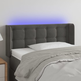 Cabecero con LED de terciopelo gris oscuro 93x16x78/88 cm de vidaXL, Cabeceros y pies de cama - Ref: Foro24-3123707, Precio: ...