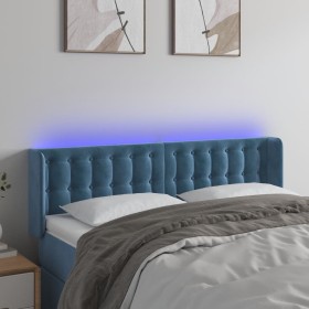 Dark blue velvet LED headboard 147x16x78/88 cm by vidaXL, Headboards and footboards - Ref: Foro24-3123722, Price: 78,01 €, Di...