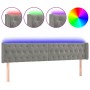 Cabecero con LED de terciopelo gris claro 203x16x78/88 cm de vidaXL, Cabeceros y pies de cama - Ref: Foro24-3123638, Precio: ...