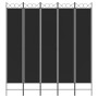 Divider screen with 5 black fabric panels 200x220 cm by vidaXL, Room dividers - Ref: Foro24-350173, Price: 39,30 €, Discount: %