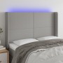 Cabecero con LED de tela gris claro 147x16x118/128 cm de vidaXL, Cabeceros y pies de cama - Ref: Foro24-3123766, Precio: 125,...