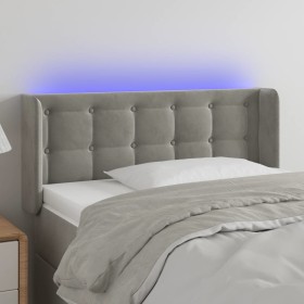 Cabecero con LED de terciopelo gris claro 103x16x78/88 cm de vidaXL, Cabeceros y pies de cama - Ref: Foro24-3123712, Precio: ...