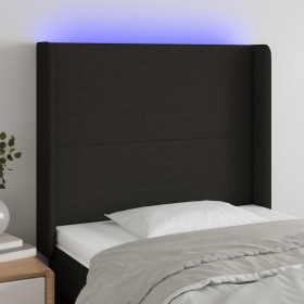 Cabecero con LED de tela negro 93x16x118/128 cm de vidaXL, Cabeceros y pies de cama - Ref: Foro24-3123752, Precio: 81,64 €, D...