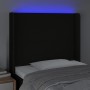 Black fabric headboard with LED 93x16x118/128 cm by vidaXL, Headboards and footboards - Ref: Foro24-3123752, Price: 81,64 €, ...