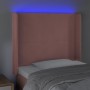 Pink velvet headboard with LED 103x16x118/128 cm by vidaXL, Headboards and footboards - Ref: Foro24-3123815, Price: 93,88 €, ...