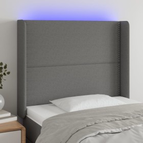 Dark gray fabric headboard with LED 83x16x118/128 cm by vidaXL, Headboards and footboards - Ref: Foro24-3123883, Price: 71,70...