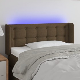 Dark brown fabric headboard with LED 103x16x78/88 cm by vidaXL, Headboards and footboards - Ref: Foro24-3123663, Price: 60,99...