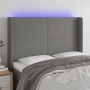 Cabecero con LED de tela gris oscuro 147x16x118/128 cm de vidaXL, Cabeceros y pies de cama - Ref: Foro24-3123767, Precio: 125...