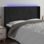 Cabecero con LED de terciopelo negro 183x16x118/128 cm de vidaXL, Cabeceros y pies de cama - Ref: Foro24-3123830, Precio: 152...