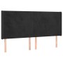 Cabecero con LED de terciopelo negro 183x16x118/128 cm de vidaXL, Cabeceros y pies de cama - Ref: Foro24-3123830, Precio: 152...