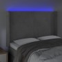 Light gray velvet headboard with LED 147x16x118/128 cm by vidaXL, Headboards and footboards - Ref: Foro24-3123816, Price: 123...