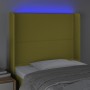 Green fabric headboard with LED 83x16x118/128 cm by vidaXL, Headboards and footboards - Ref: Foro24-3123889, Price: 71,29 €, ...