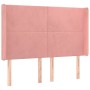 Pink velvet headboard with LED 147x16x118/128 cm by vidaXL, Headboards and footboards - Ref: Foro24-3123821, Price: 125,08 €,...