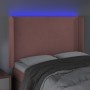 Pink velvet headboard with LED 147x16x118/128 cm by vidaXL, Headboards and footboards - Ref: Foro24-3123821, Price: 125,08 €,...