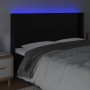 Cabecero con LED cuero sintético negro 203x16x118/128 cm de vidaXL, Cabeceros y pies de cama - Ref: Foro24-3123876, Precio: 1...