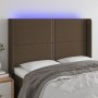 Headboard with LED in dark brown fabric 147x16x118/128 cm by vidaXL, Headboards and footboards - Ref: Foro24-3123909, Price: ...