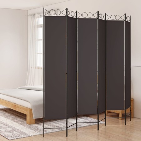 Divider screen with 6 brown fabric panels 240x220 cm by vidaXL, Room dividers - Ref: Foro24-350175, Price: 51,99 €, Discount: %