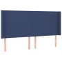 Blue fabric headboard with LED 203x16x118/128 cm by vidaXL, Headboards and footboards - Ref: Foro24-3123796, Price: 144,22 €,...