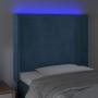 Cabecero con LED de terciopelo azul oscuro 93x16x118/128 cm de vidaXL, Cabeceros y pies de cama - Ref: Foro24-3123808, Precio...