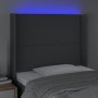 Dark gray fabric headboard with LED103x16x118/128 cm by vidaXL, Headboards and footboards - Ref: Foro24-3123899, Price: 76,29...