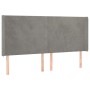 Cabecero con LED de terciopelo gris claro 183x16x118/128 cm de vidaXL, Cabeceros y pies de cama - Ref: Foro24-3123828, Precio...