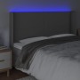 Cabecero con LED cuero sintético gris 163x16x118/128cm de vidaXL, Cabeceros y pies de cama - Ref: Foro24-3123868, Precio: 131...