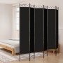 Divider screen with 6 black fabric panels 240x220 cm by vidaXL, Room dividers - Ref: Foro24-350177, Price: 50,66 €, Discount: %