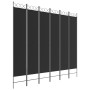 Divider screen with 6 black fabric panels 240x220 cm by vidaXL, Room dividers - Ref: Foro24-350177, Price: 50,66 €, Discount: %