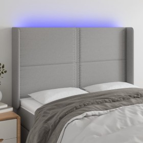 Cabecero con LED de tela gris claro 147x16x118/128 cm de vidaXL, Cabeceros y pies de cama - Ref: Foro24-3123906, Precio: 119,...