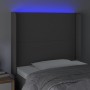 Cabecero con LED cuero sintético gris 83x16x118/128cm de vidaXL, Cabeceros y pies de cama - Ref: Foro24-3123844, Precio: 79,9...