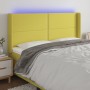 Headboard with LED in green fabric 163x16x118/128 cm by vidaXL, Headboards and footboards - Ref: Foro24-3123921, Price: 117,9...